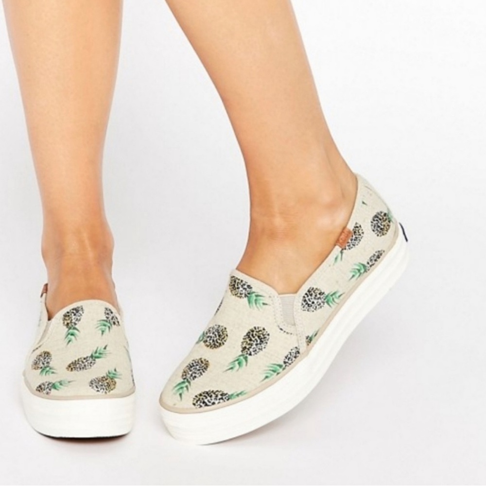 Keds Triple Stack Slip On Tennis Shoes Pineapple
